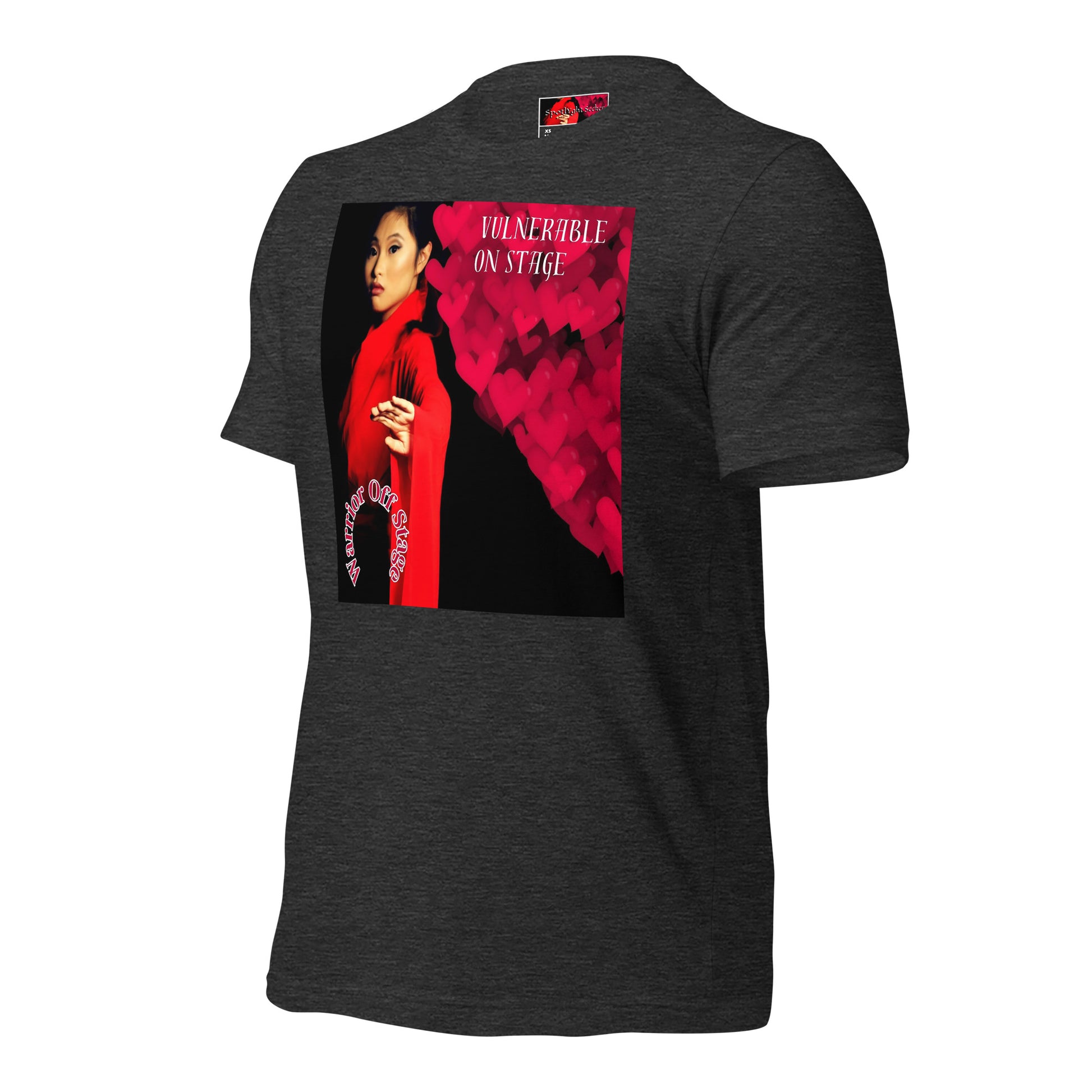 Unleash your artistic essence with the Vulnerable Warrior AFA Tee. Break free from perfectionism, embrace authenticity, and let your true artistry shine through with each wear. Dark Grey Heather