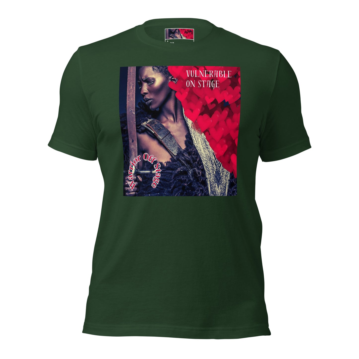 Unleash the Vulnerable Warrior in you with the new Unisex Vulnerable Warrior T-Shirt - BFA2. Strike the perfect balance between vulnerability on stage and warrior strength off it. Own your journey fearlessly!