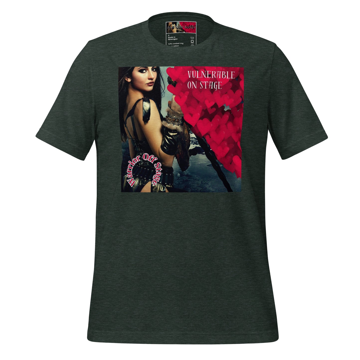 BRFA STARK Vulnerable Artist Unisex Tee - Embrace authenticity and shield yourself from judgment with our empowering tee. Crush negative vibes and own your spotlight with every wear. Forest Green Tee