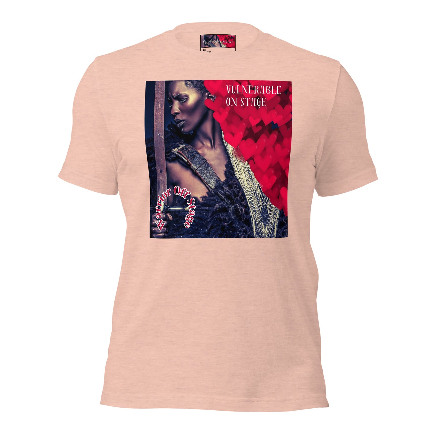 Unleash the Vulnerable Warrior in you with the new Unisex Vulnerable Warrior T-Shirt - BFA2. Strike the perfect balance between vulnerability on stage and warrior strength off it. Own your journey fearlessly!