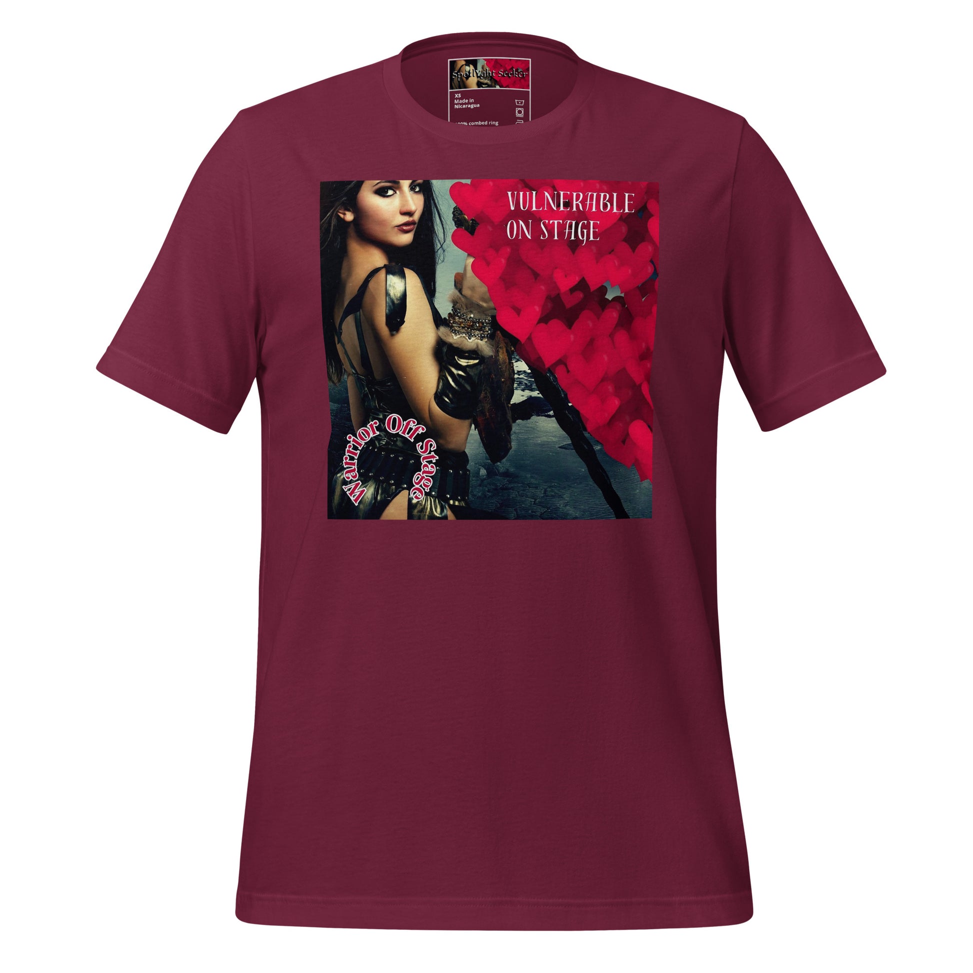 BRFA STARK Vulnerable Artist Unisex Tee - Embrace authenticity and shield yourself from judgment with our empowering tee. Crush negative vibes and own your spotlight with every wear. Maroon