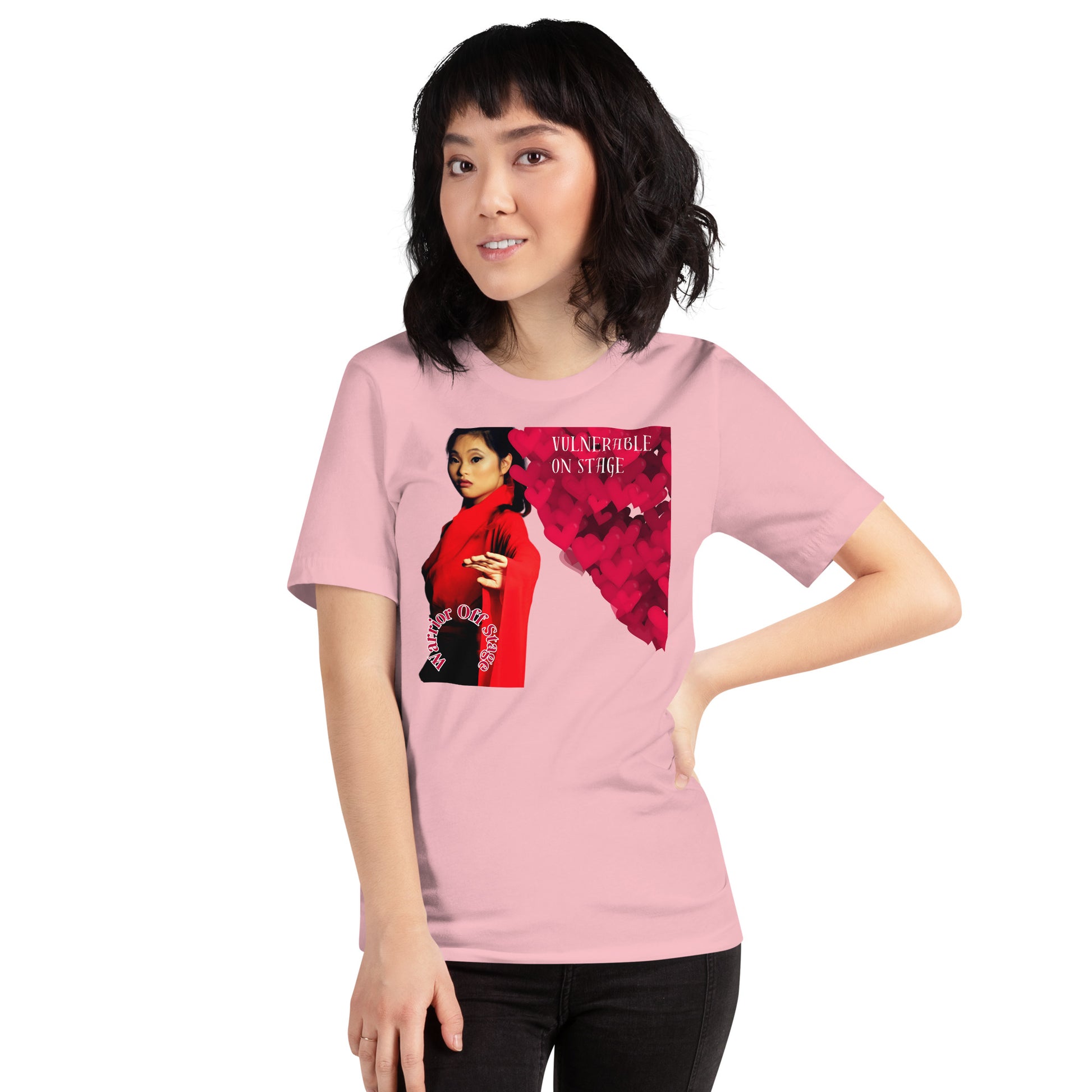 Unleash your artistic essence with the Vulnerable Warrior AFA B/W Tee. Break free from perfectionism, embrace authenticity, and let your true artistry shine through with each wear. Pink