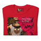 A bold and stylish Unisex Artist Vulnerable Warrior T-Shirt in Fresco design, specifically crafted for Black Female Artists (BFA). The shirt features empowering graphics, celebrating authenticity on stage and fierce warrior strength off stage. Perfect for making a statement in the world of art and beyond.