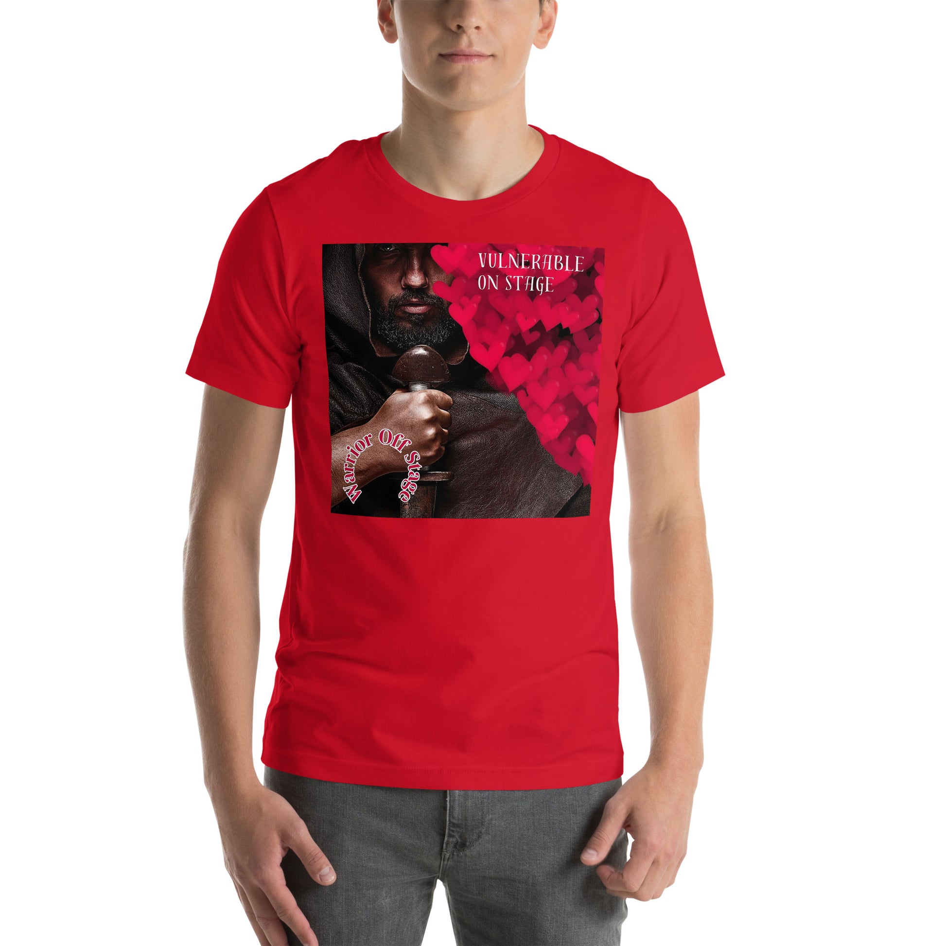 Unveil your artistic journey with the BAM1 Vulnerable Warrior T-Shirt. Onstage vulnerability reveals the artist's soul; offstage, transform into a warrior, guarding profound truths. Embrace the delicate dance with authenticity and resilience in this living masterpiece.