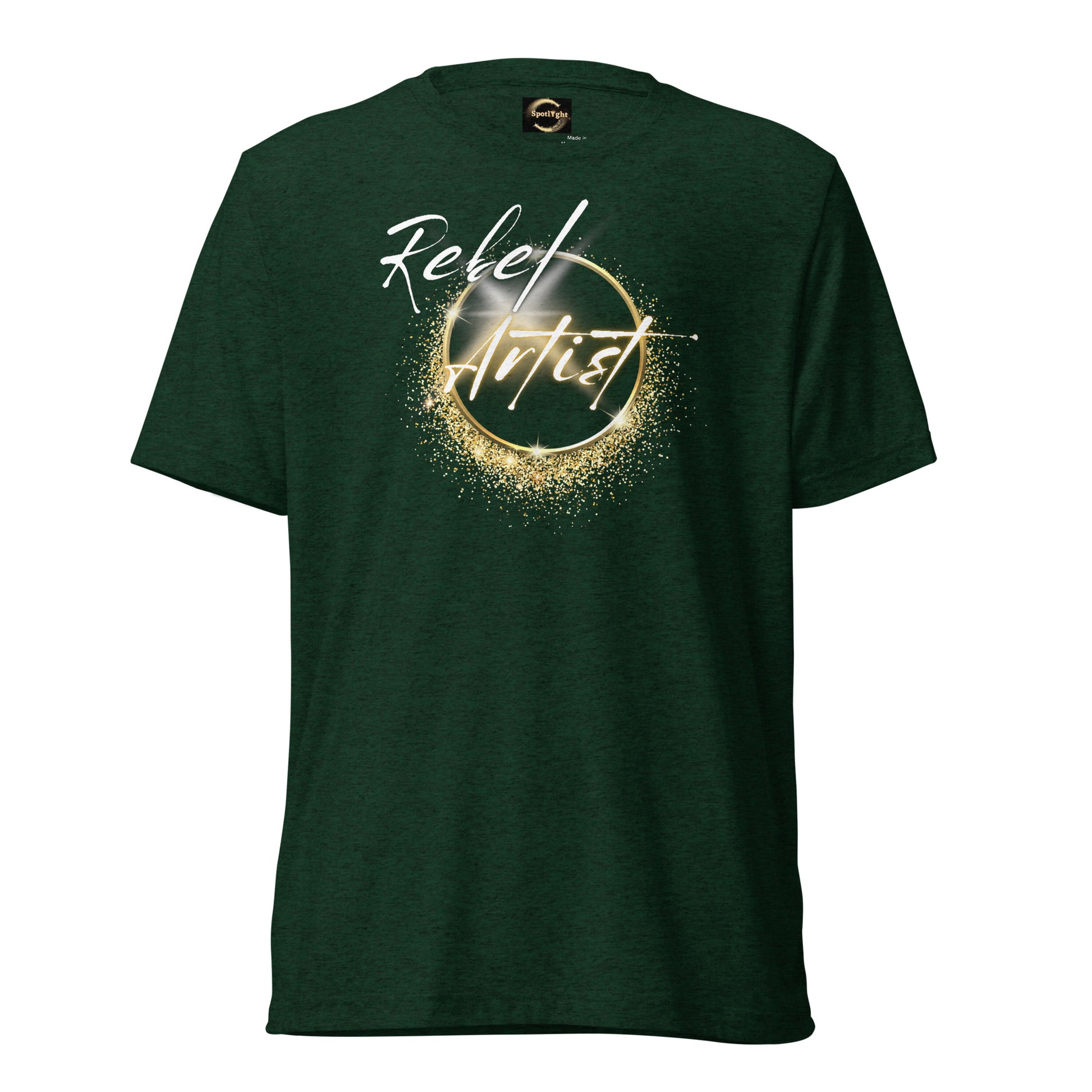 Rebel Artist Short Sleeve T-Shirt: A dynamic, lightning bolt-inspired design in Solid Black, Charcoal Black, and Emerald colors. Crafted from airy triblend fabric for ultimate comfort and freedom. Unleash your creativity and courage with this expressive and liberating t-shirt. ⚡🖤🌑 #FashionFreedom #RebelArtistApparel