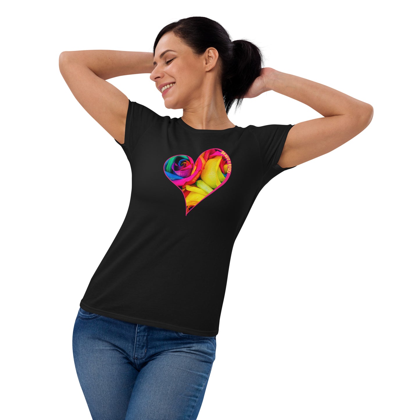 Bravo & Roses Multi- Color Heart Women's Short Sleeve T-Shirt