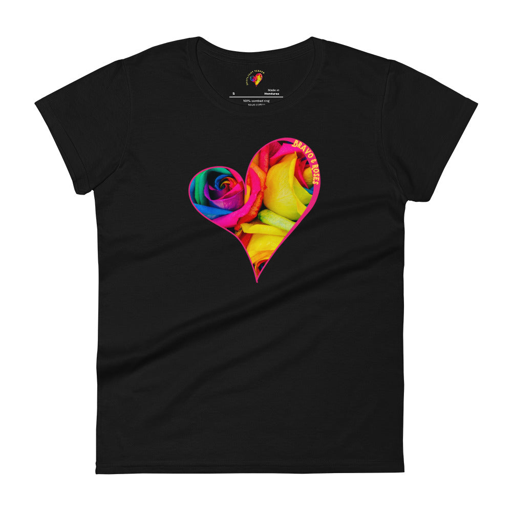 Bravo & Roses Multi- Color Heart Women's Short Sleeve T-Shirt