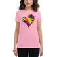 Bravo & Roses Multi- Color Heart Women's Short Sleeve T-Shirt Bouquet