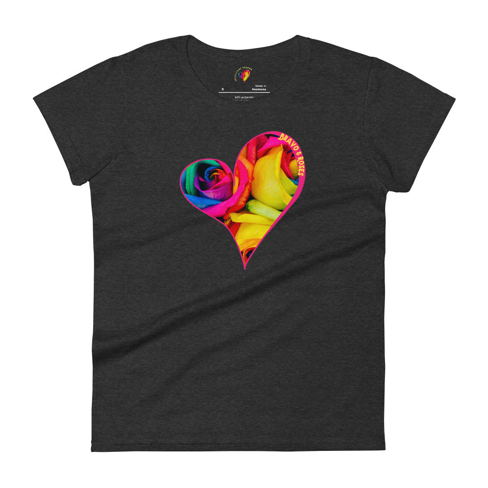Bravo & Roses Multi- Color Heart Women's Short Sleeve T-Shirt