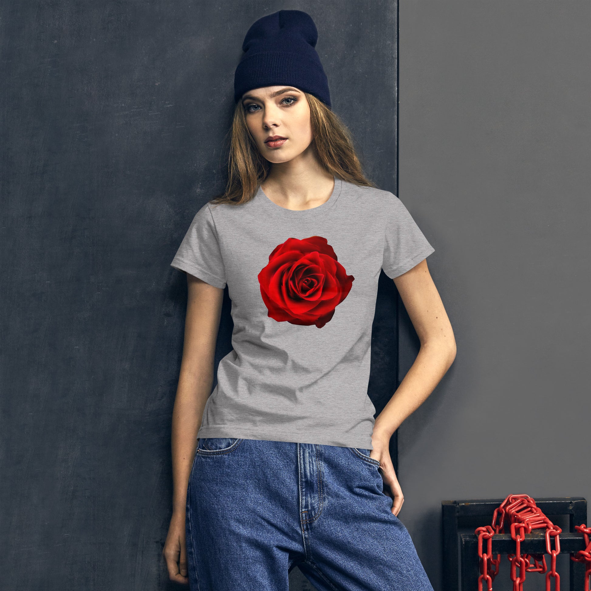 Emote Merch from SpotlYght Seeker - Bravo and Roses Fashion Fit T-Shirt for the Female Artist because artists deserve praise.