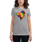 Bravo & Roses Multi- Color Heart Women's Short Sleeve T-Shirt Bouquet