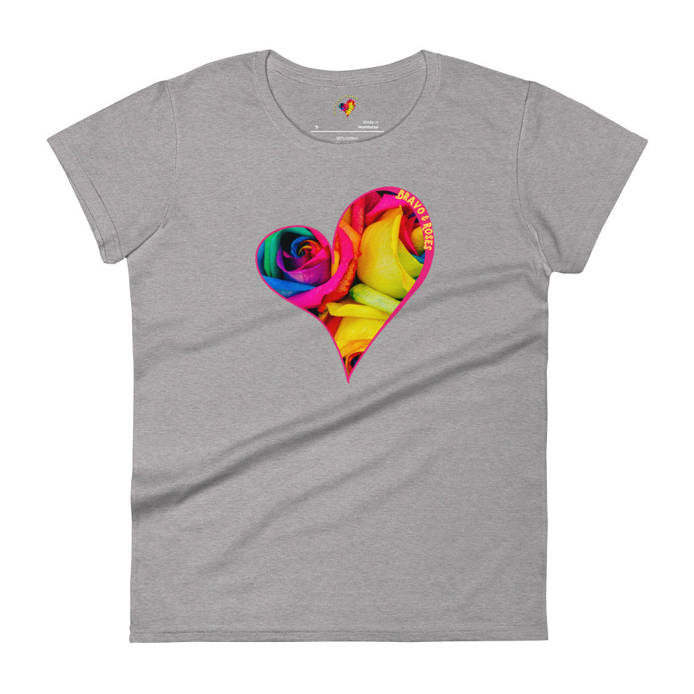 Bravo & Roses Multi- Color Heart Women's Short Sleeve T-Shirt