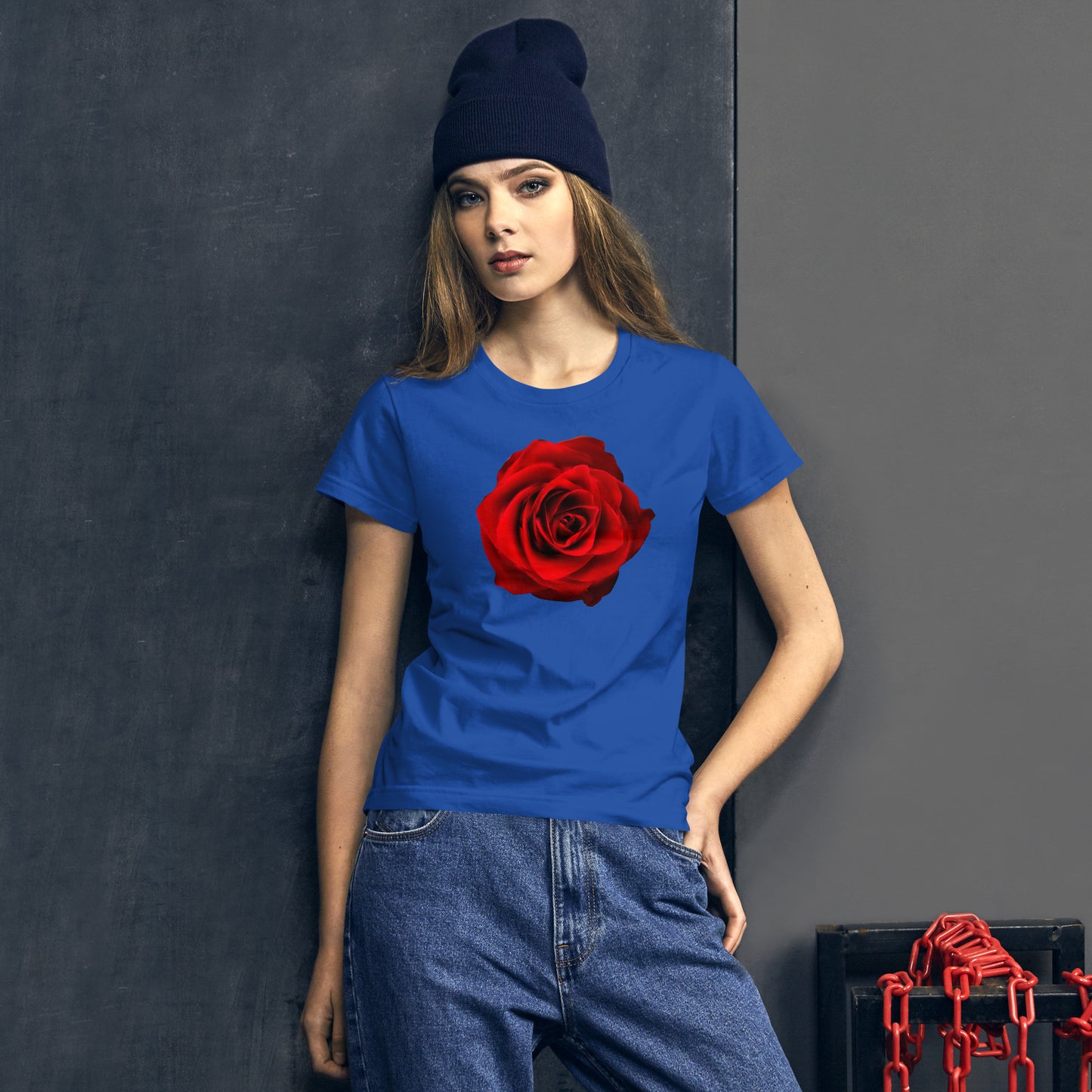 Emote Merch from SpotlYght Seeker - Bravo and Roses Fashion Fit T-Shirt for the Female Artist because artists deserve praise.