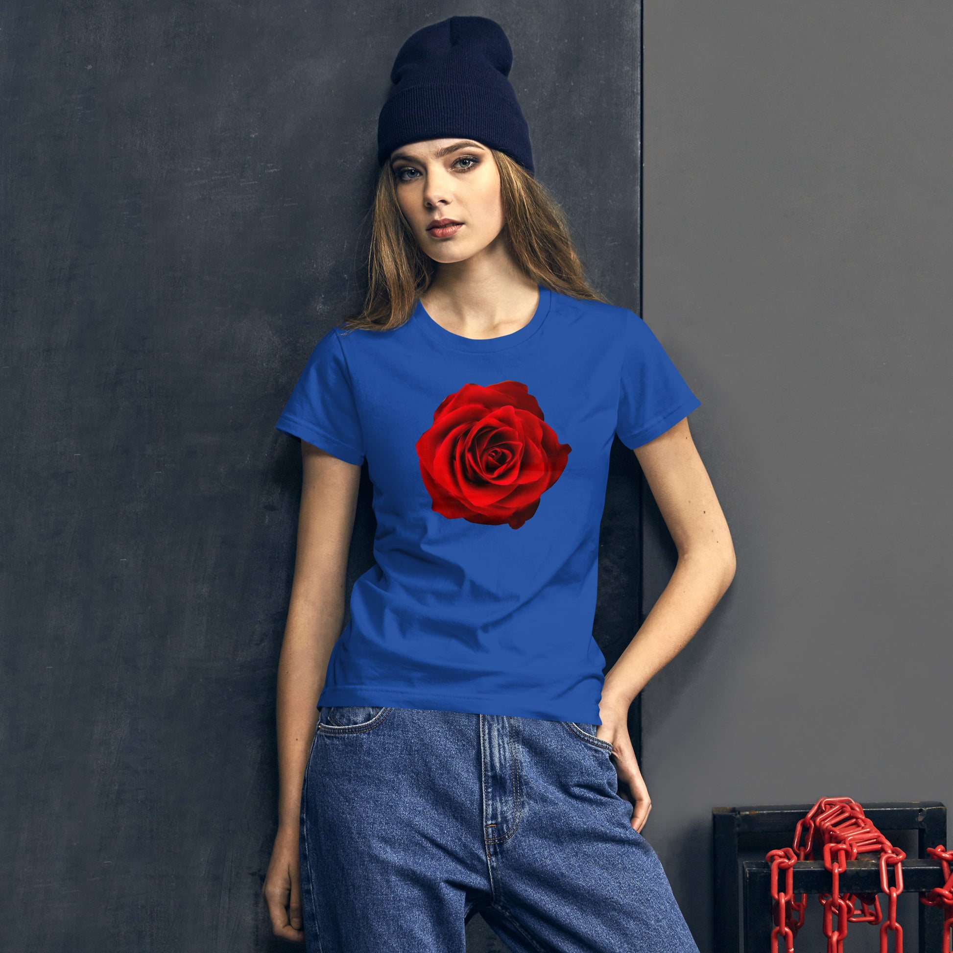 Emote Merch from SpotlYght Seeker - Bravo and Roses Fashion Fit T-Shirt for the Female Artist because artists deserve praise.