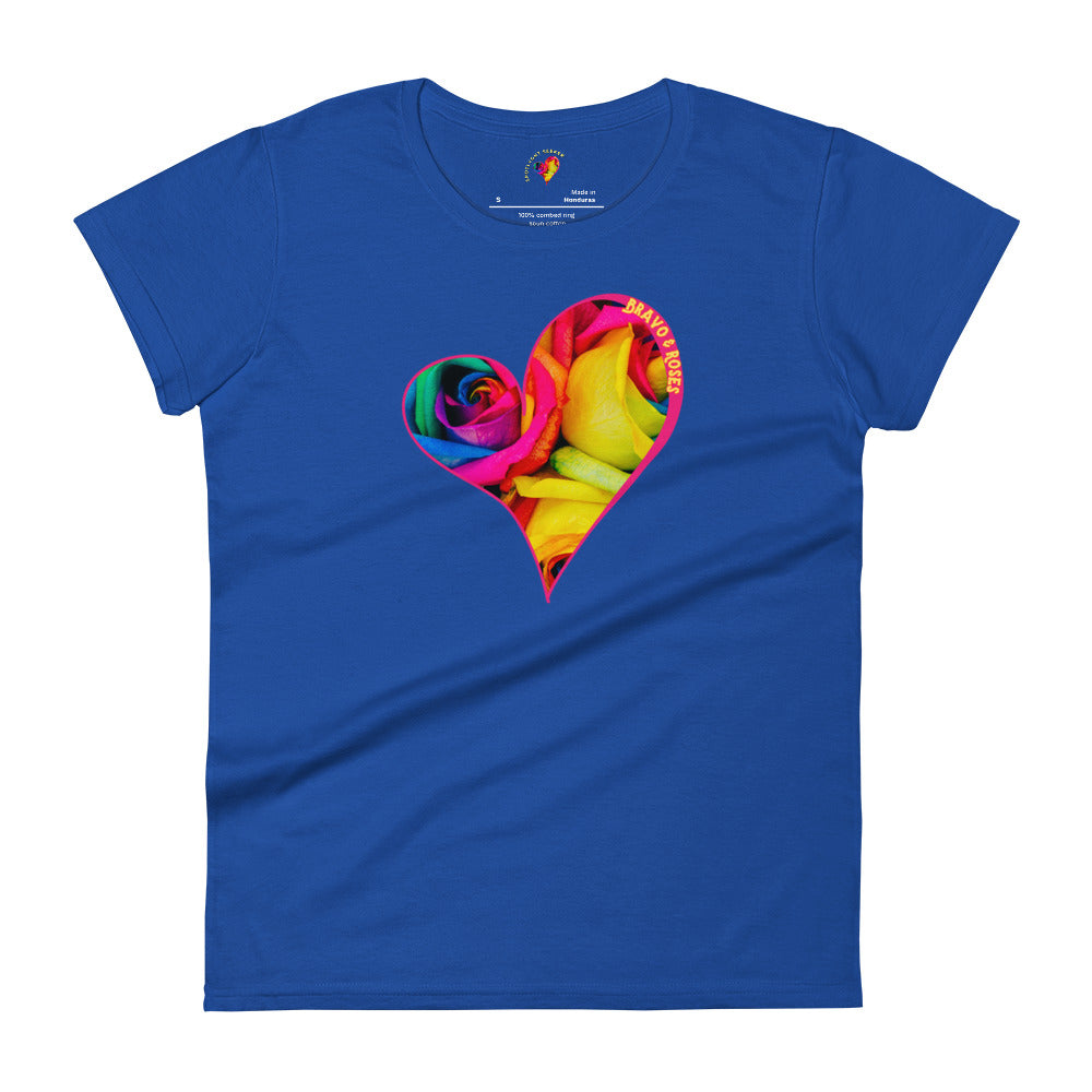 Bravo & Roses Multi- Color Heart Women's Short Sleeve T-Shirt