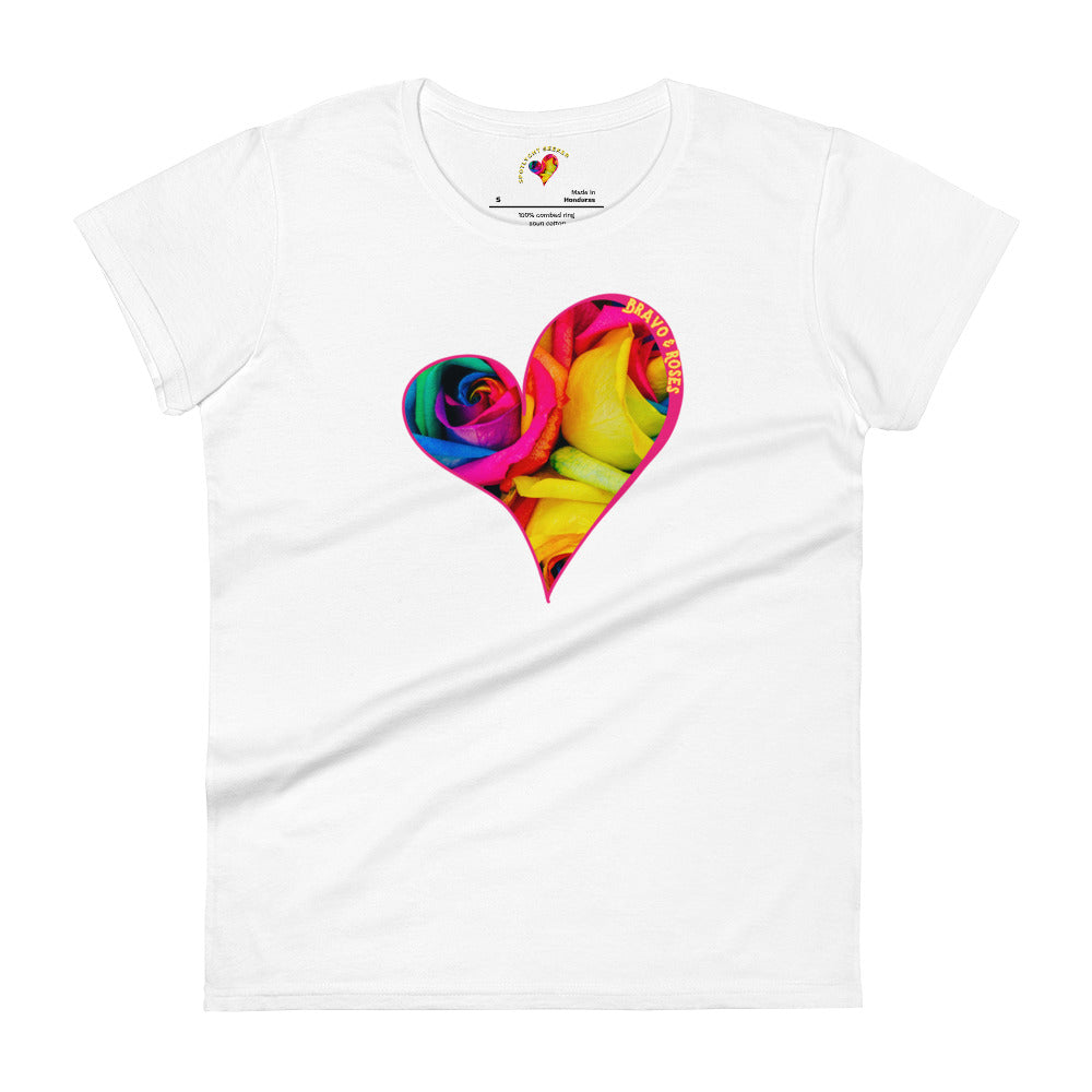 Bravo & Roses Multi- Color Heart Women's Short Sleeve T-Shirt