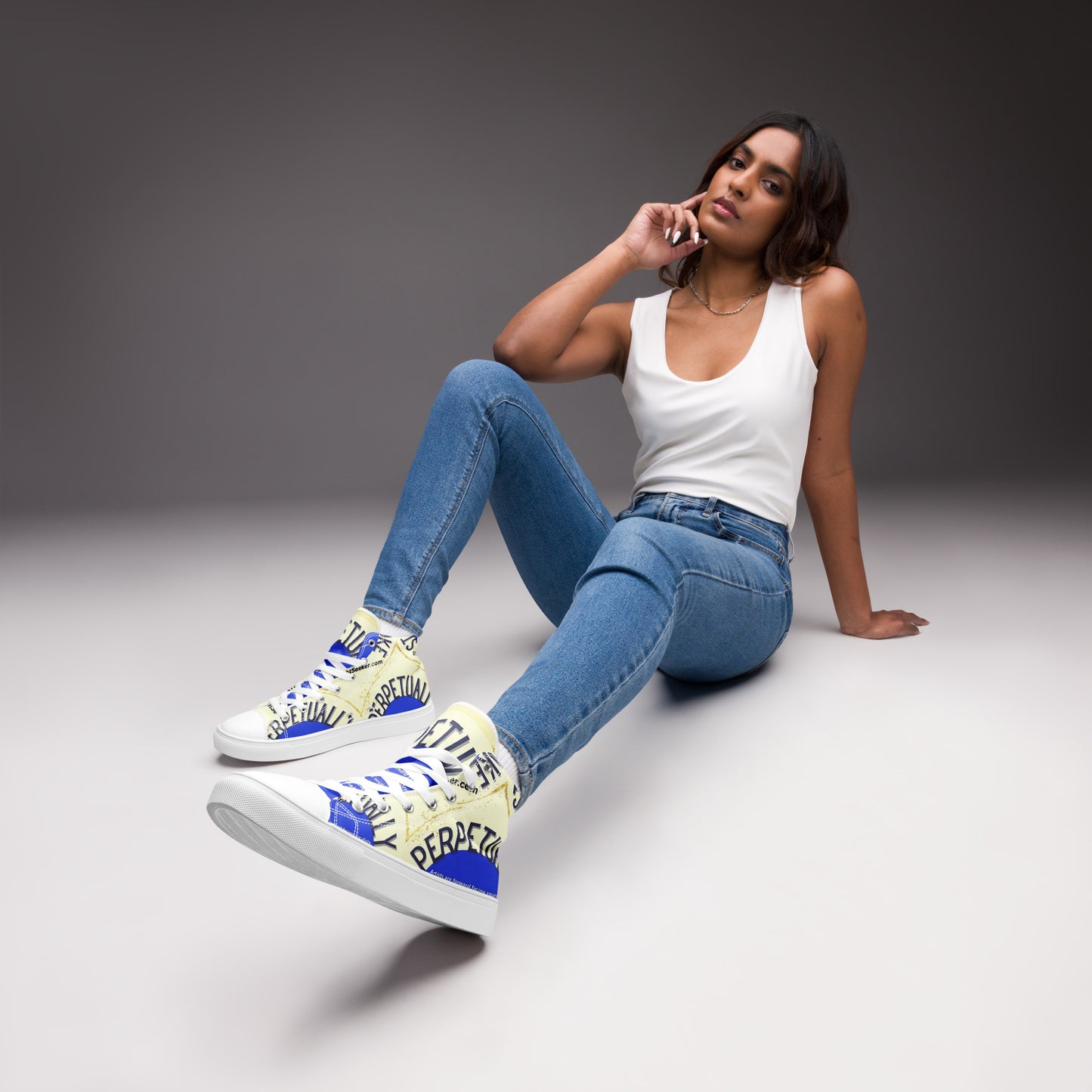Perpetually Woke Artist Women’s High Top Canvas Shoes