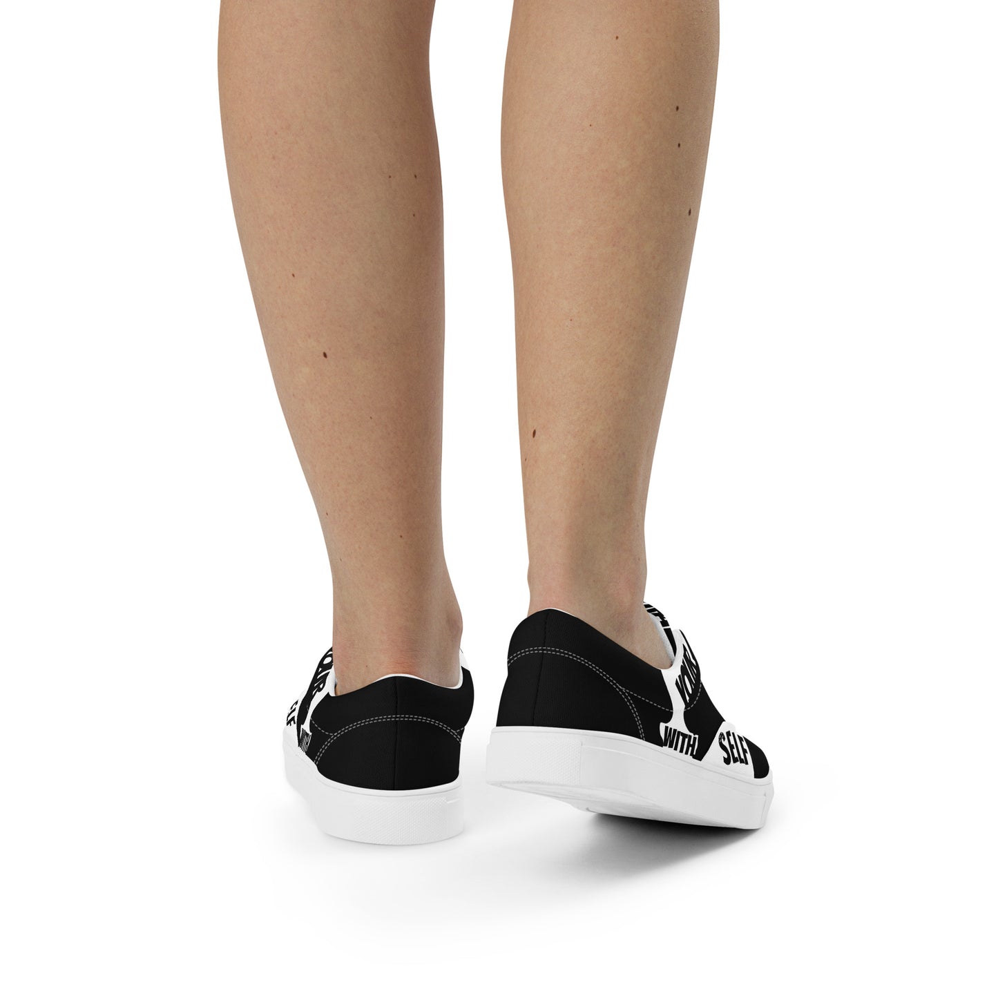 Women’s lace-up canvas shoes - White