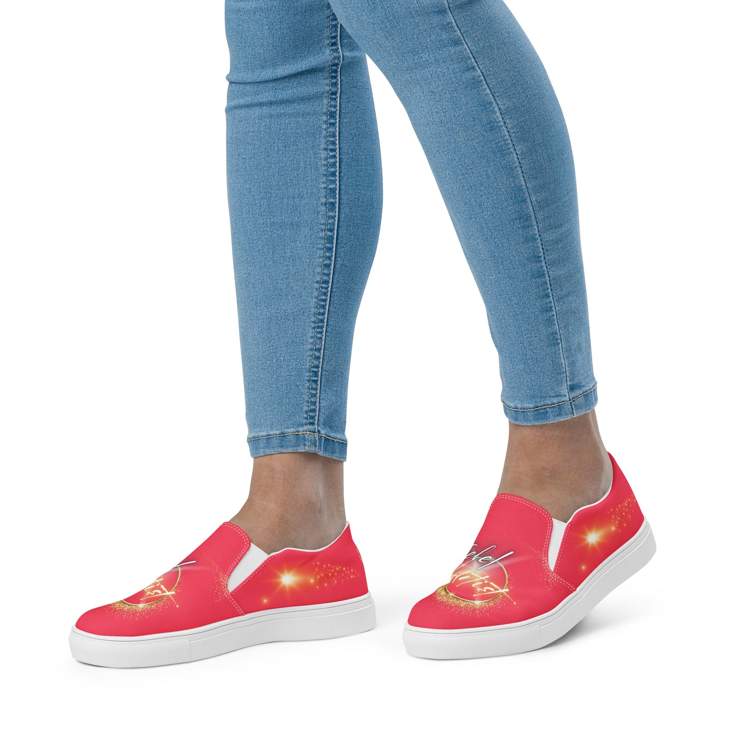 Rebel Artist Women’s Slip-On Canvas Shoes - Radical Red