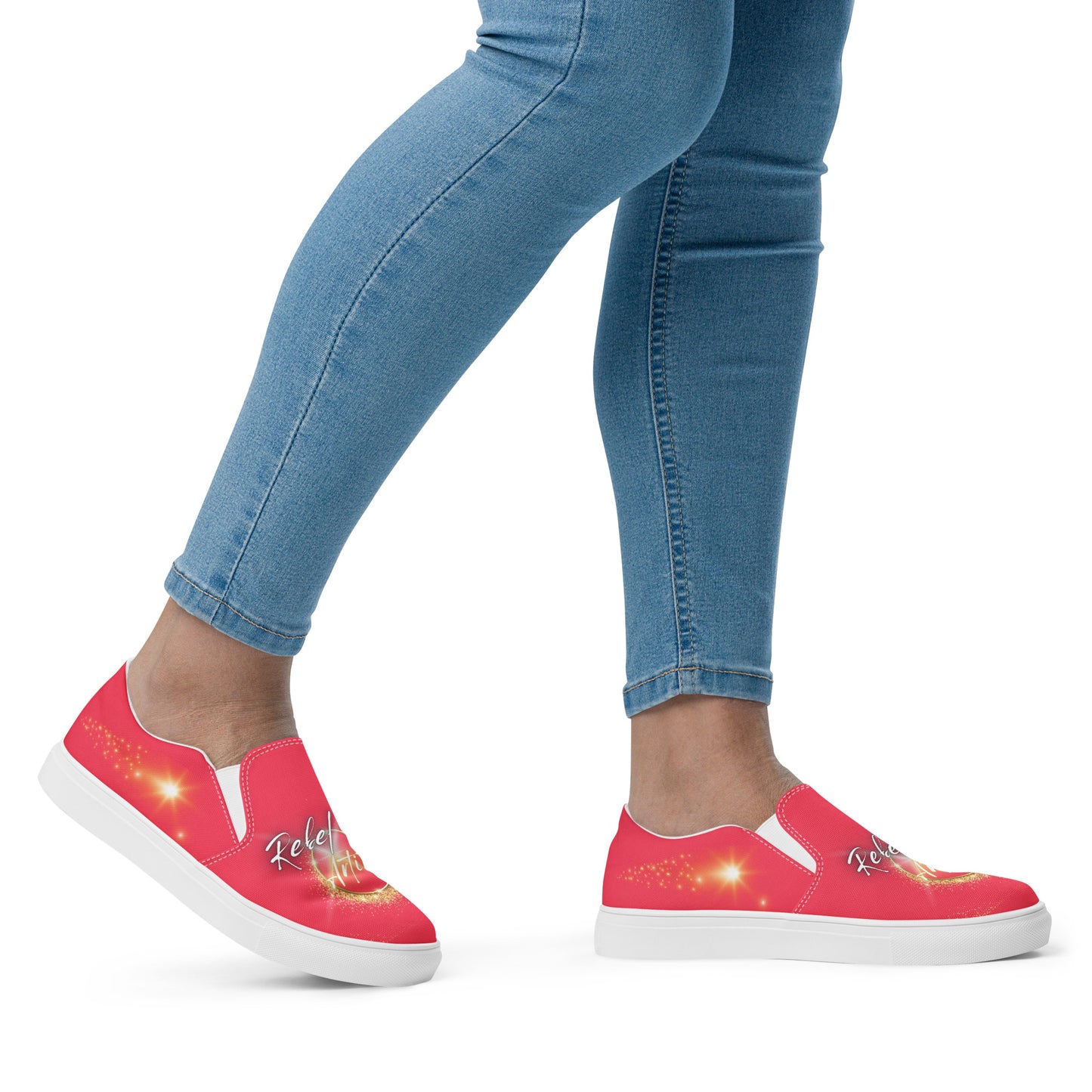 Rebel Artist Women’s Slip-On Canvas Shoes - Radical Red