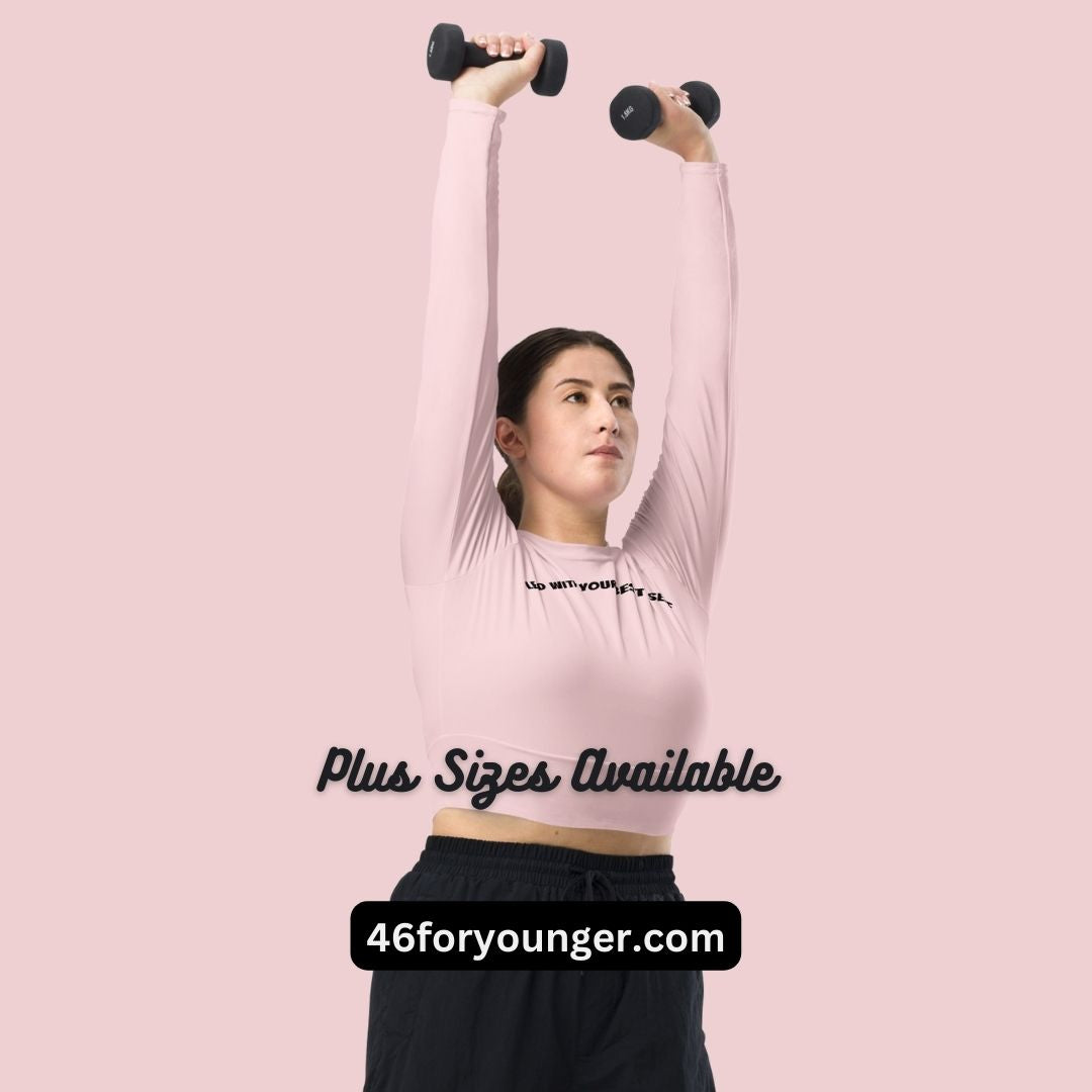 LBS Long-Sleeve Crop Top - Pink - Plus Size
