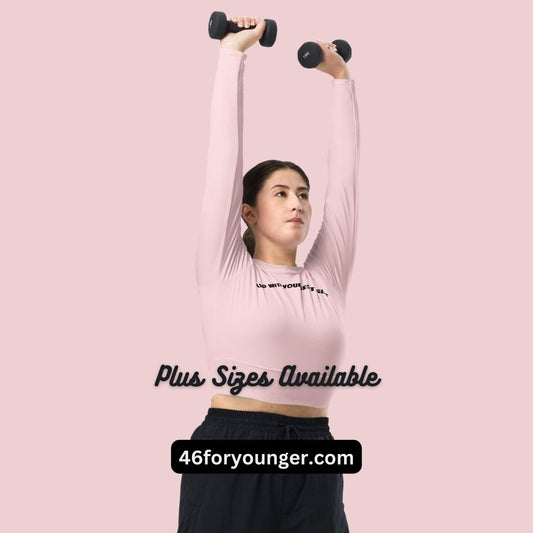 LBS Long-Sleeve Crop Top - Pink - Plus Size