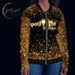 Unisex Bomber Jacket in dazzling sequin-simulated design, perfect for adding sparkle to your style.  For the artist whose birthright is the spotlight.