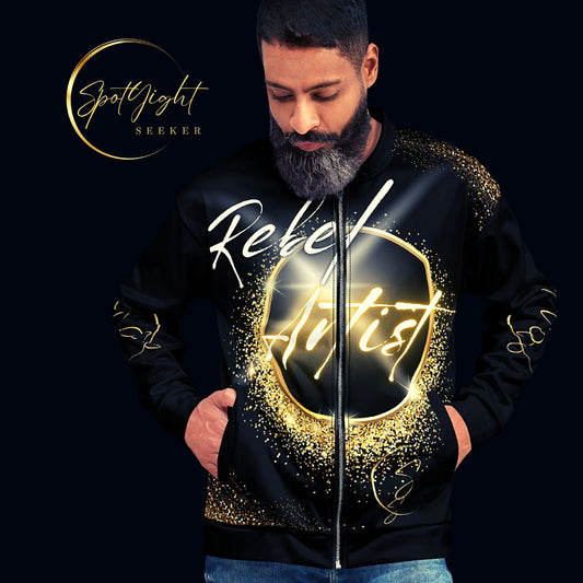 Rebel Artist Unisex Bomber Jacket - Black