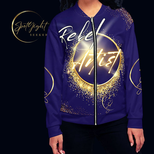 Rebel Artist Unisex Bomber Jacket - Deep Purple