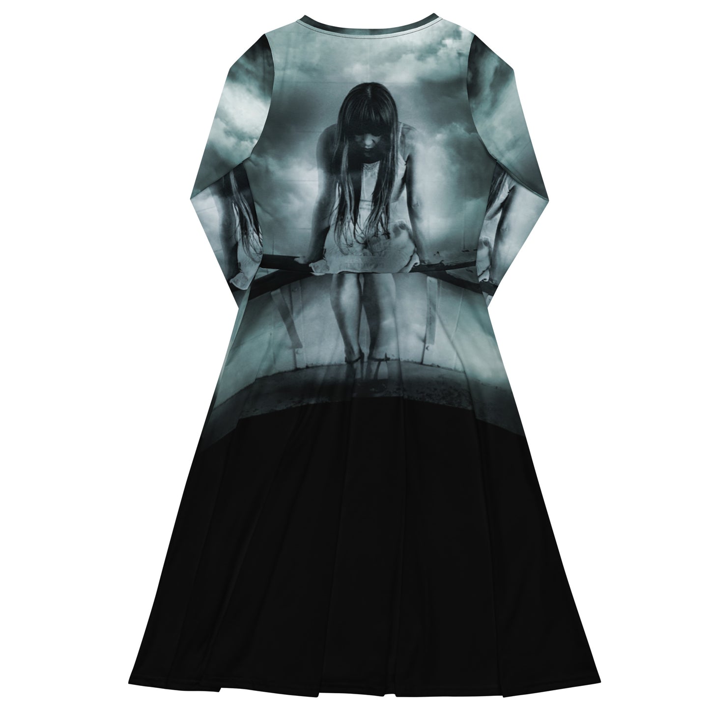 Clouded Judgment Long Sleeve Midi Dress