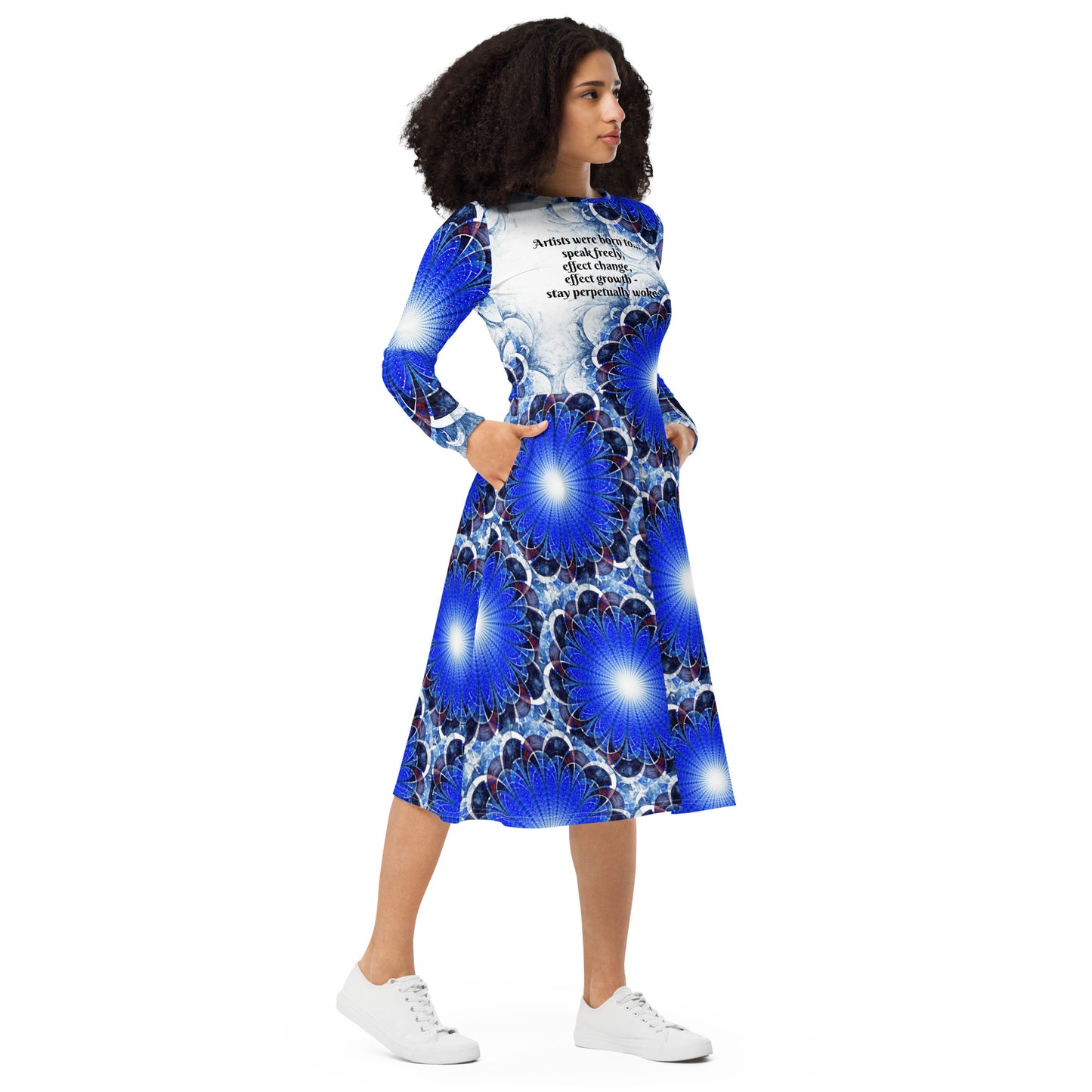 Perpetually Woke Artist Long Sleeve Midi Dress