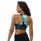 Artists, it’s not enough to want it; you have to be it.  Set your trajectory towards the spotlight in SpotlYght Seeker’s Aqua SpotlYght Sports Bra - Dress where you want to be SpotlYght Seeker.