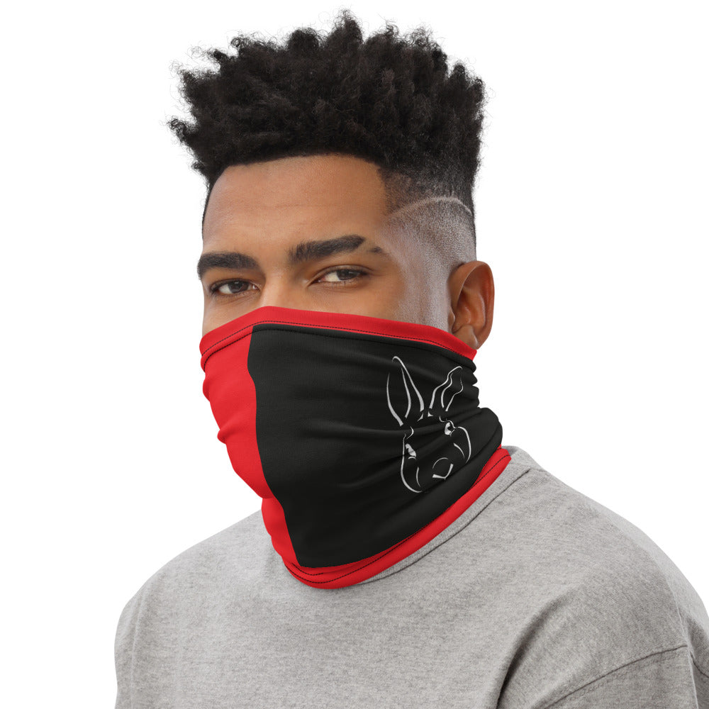 Bold Bunny Neck Gaiter - BLK & Red