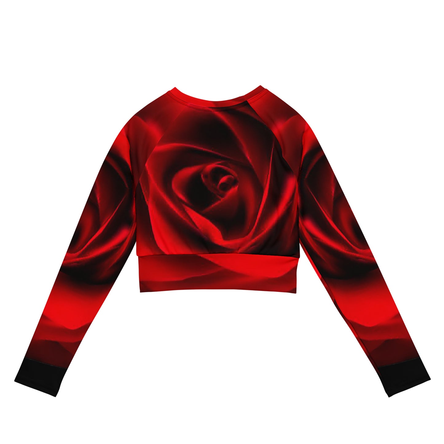 Vibrant Rose Long-Sleeve Crop Top - Plus Size