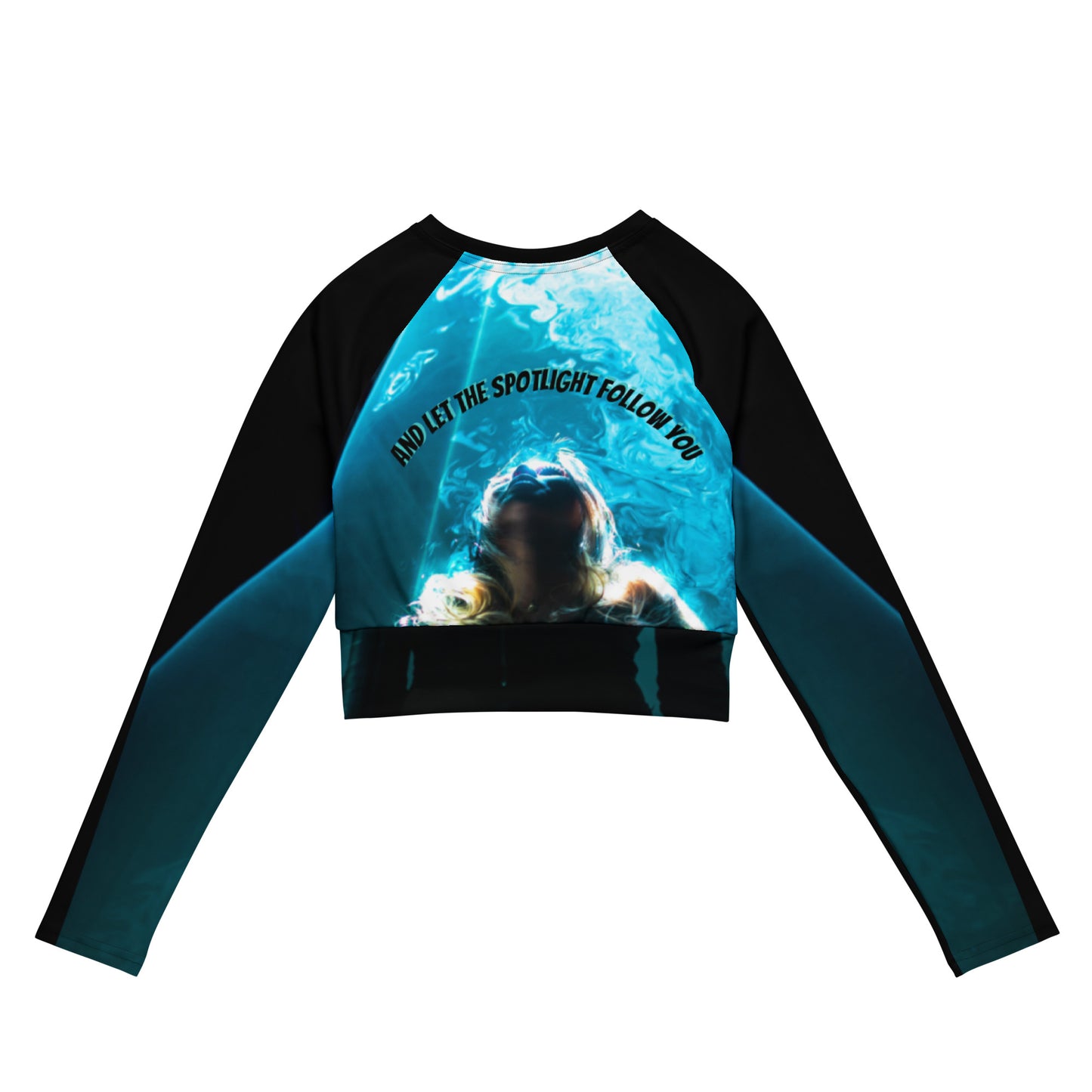 See yourself in the Spotlight in this LBS Women's Aqua Spotlight Long Sleeve Plus Size Crop Top.