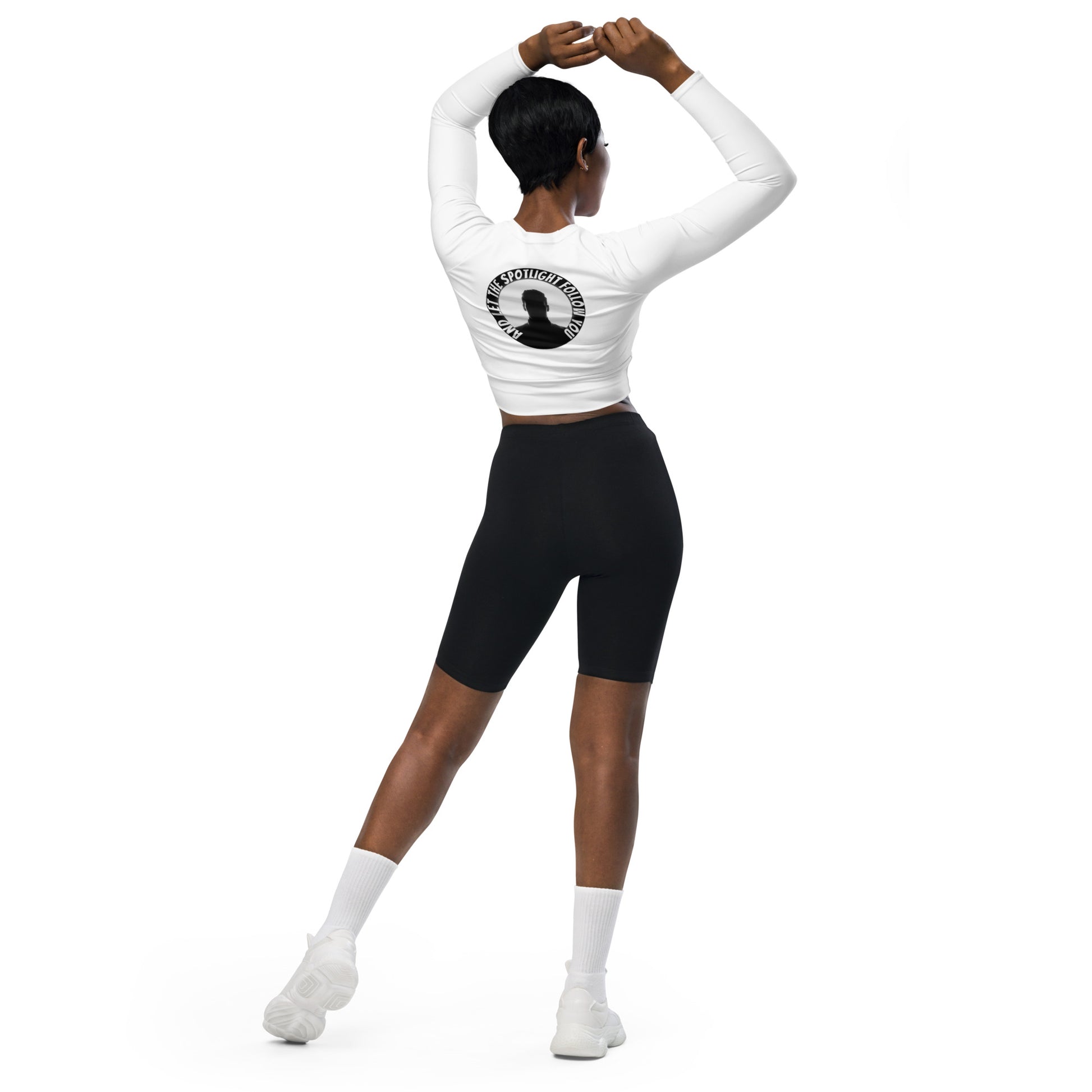Dynamic Matching Long-Sleeve Crop – Maintain sexy in a bulk fest season with SpotlYght Seeker's design-matched crop top