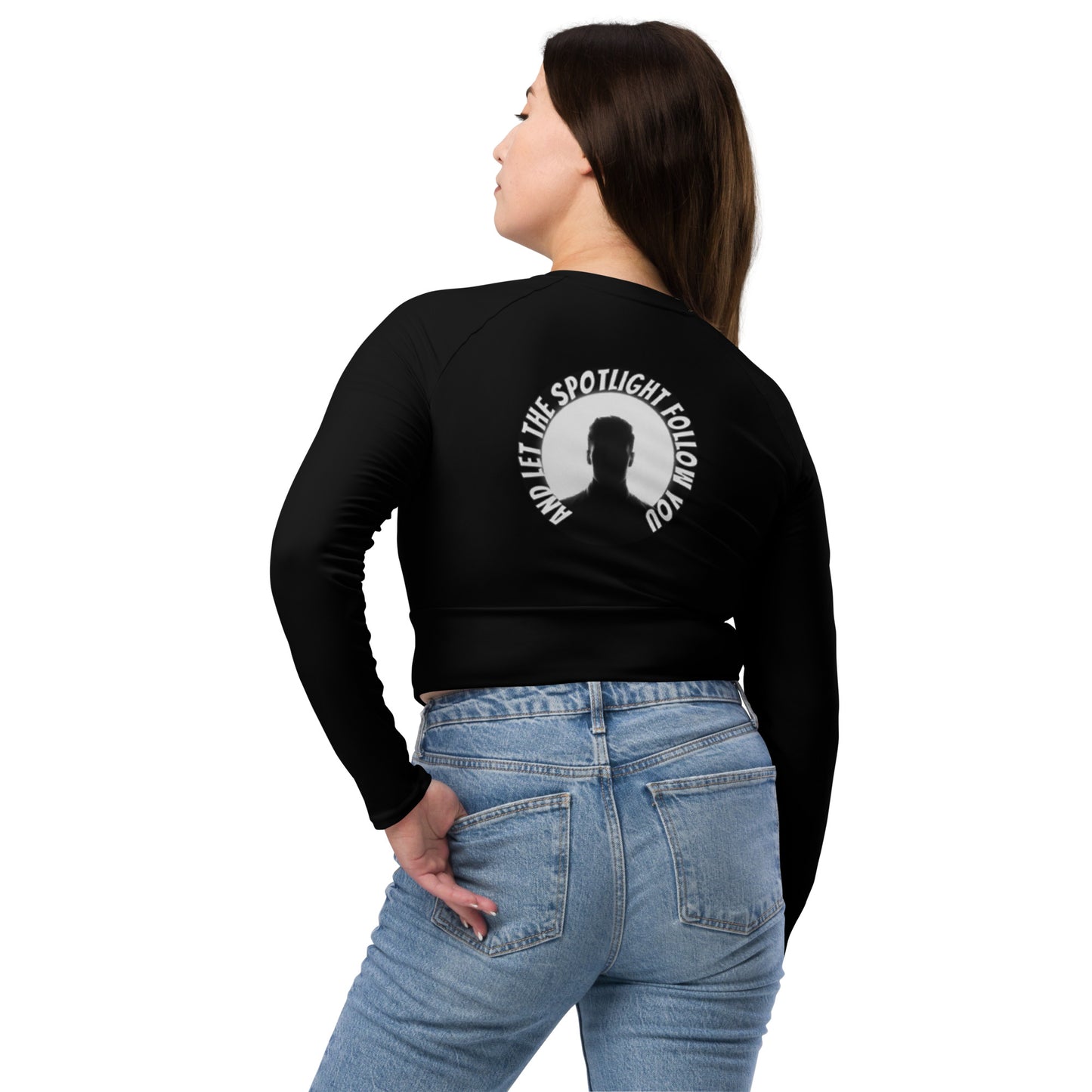 LBS Long-Sleeve Crop Top - Black - Plus Size
