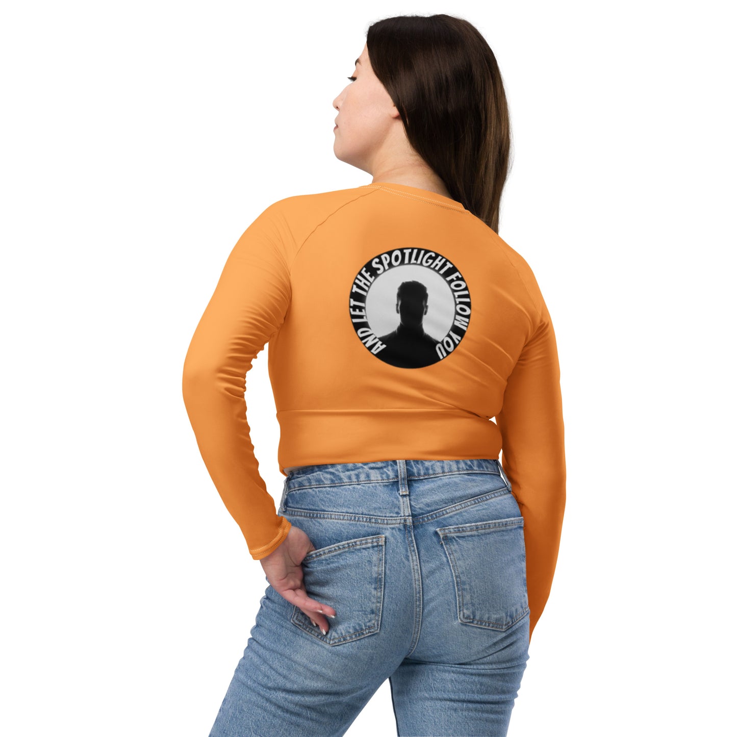 LBS Long-Sleeve Crop Top - Orange Face
