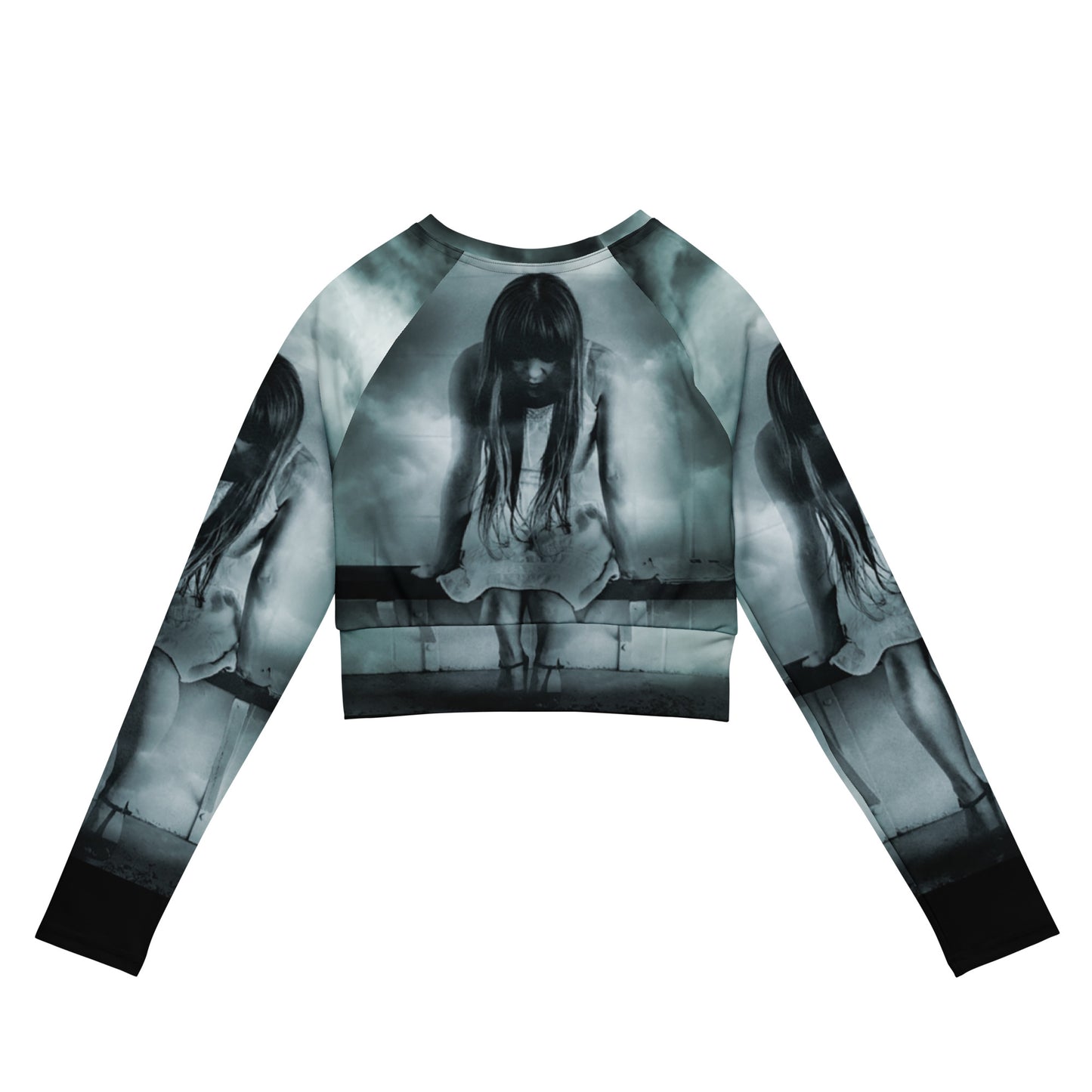 Clouded Judgment Long-Sleeve Crop Top