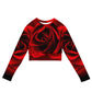 Vibrant Rose Long-Sleeve Crop Top - Plus Size