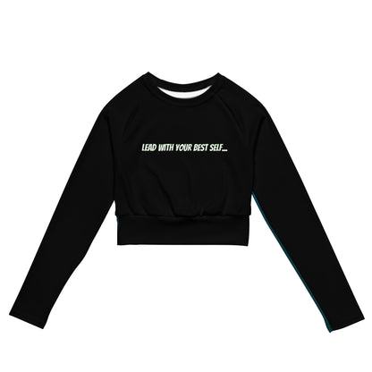 LBS Aqua SpotlYght Long-Sleeve Crop Top - Plus Size
