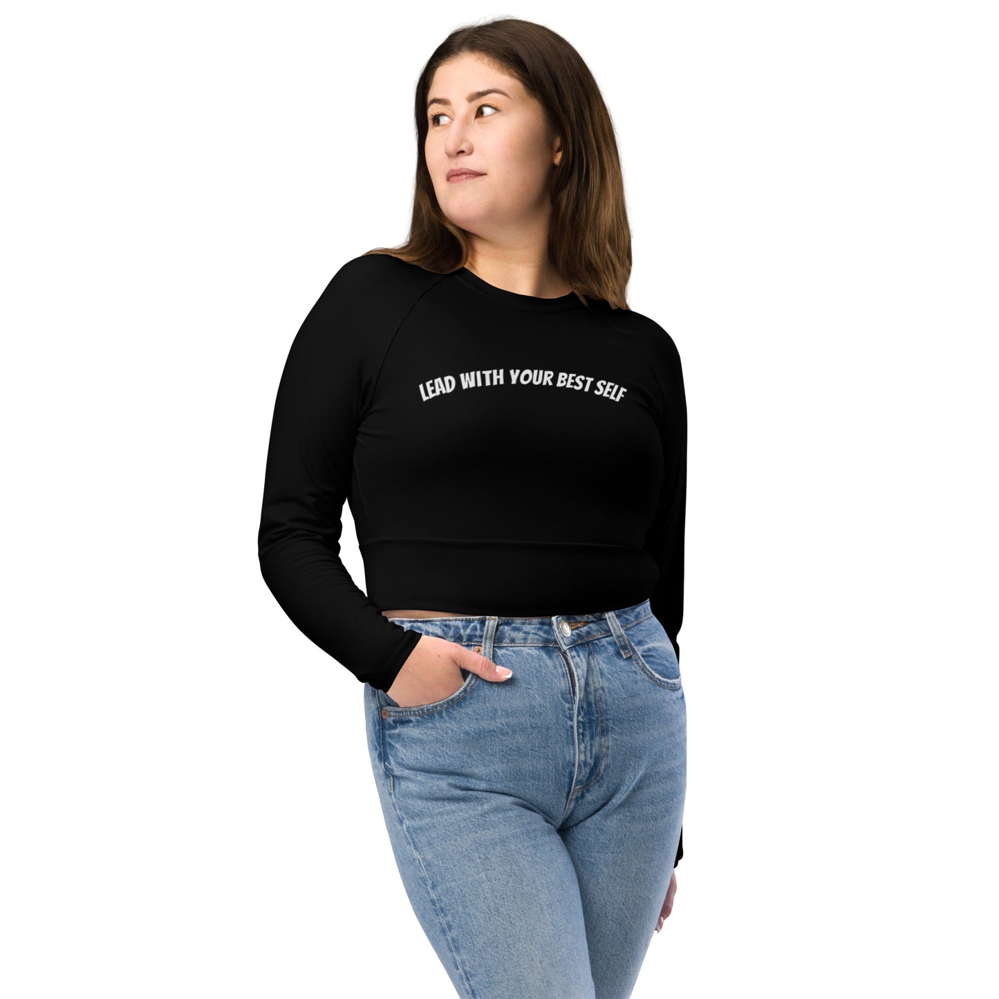 LBS Long-Sleeve Crop Top - Black - Plus Size