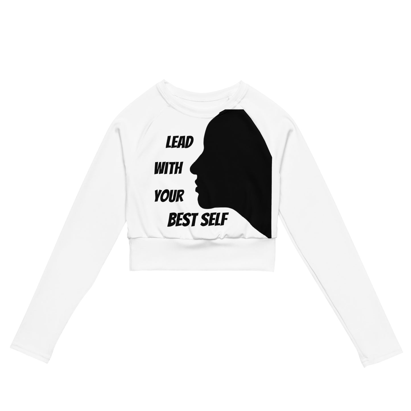 LBS Long-Sleeve Crop Top - White  Face - Plus Size