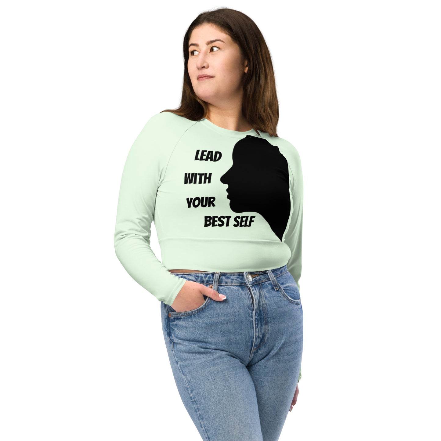 LBS Long-Sleeve Crop Top - Honey Dew Face - Plus Size