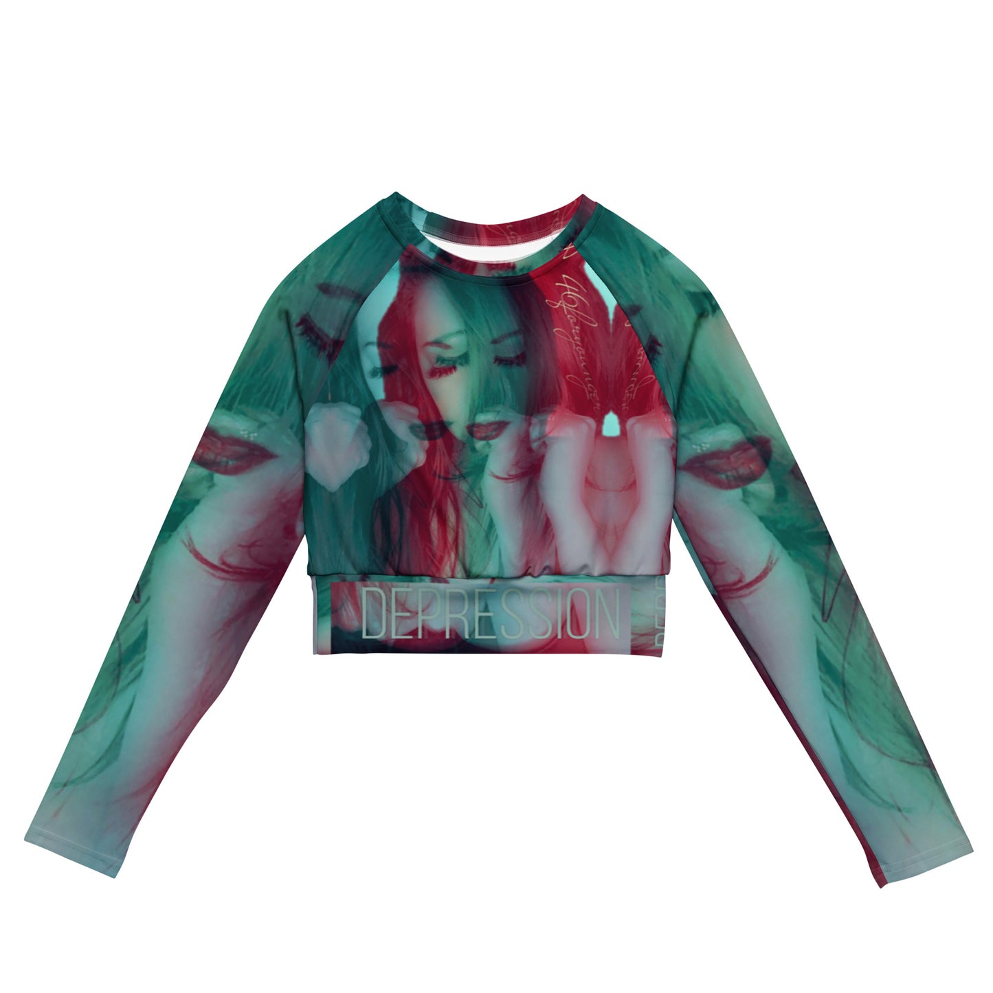 Depression Long-Sleeve Crop Top - D8