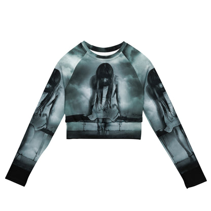 Clouded Judgment Long-Sleeve Crop Top