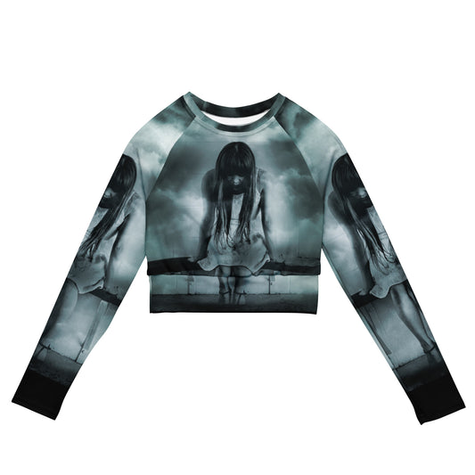 Clouded Judgment Long-Sleeve Crop Top