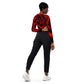 Emote Merch from SpotlYght Seeker - Bravo and Roses Long-Sleeve Crop Top for the Female Artist because artists deserve praise.