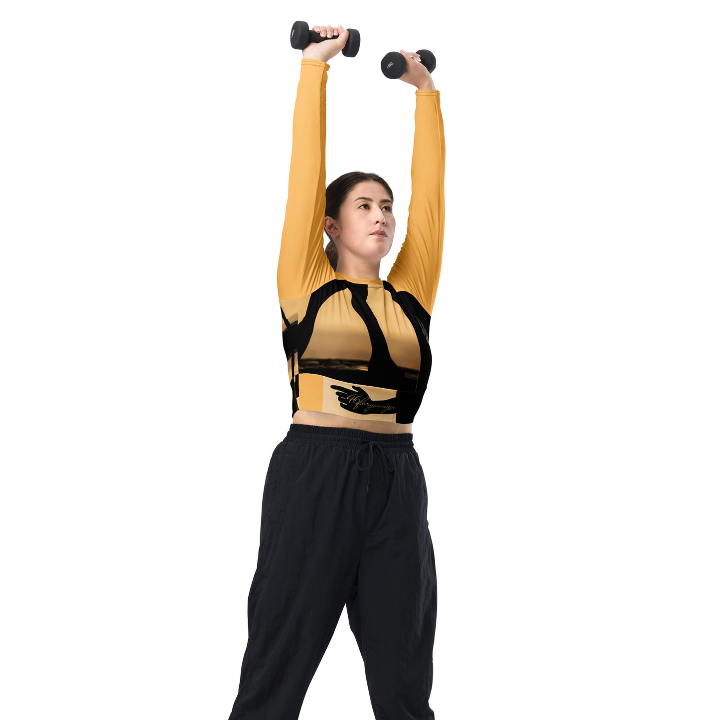 A-Ray of Emotions Long Sleeve Crop Top - AH Chardonnay: A canvas for creativity and artistic elegance, inspired by the profound quote, in the stunning Chardonnay color.