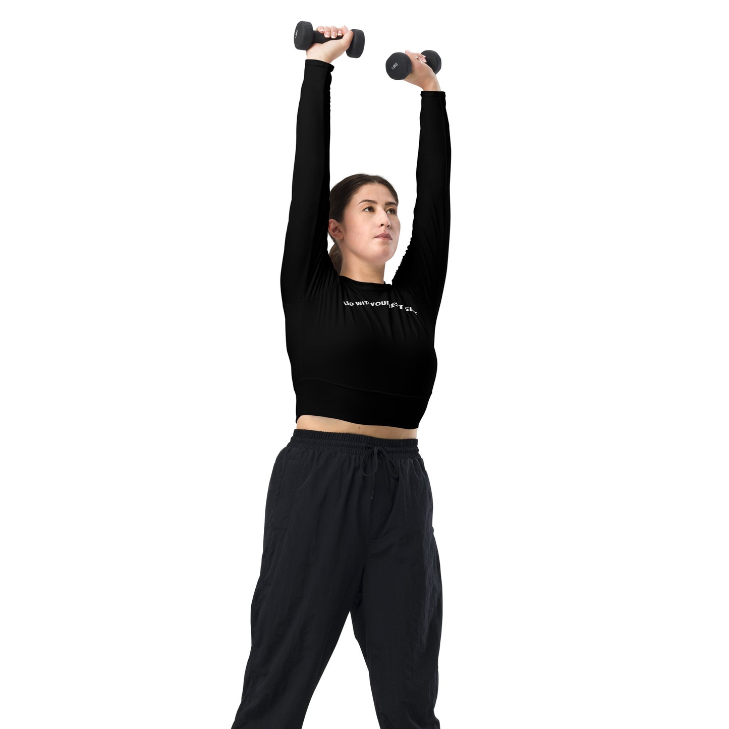 LBS Long-Sleeve Crop Top - Black - Plus Size